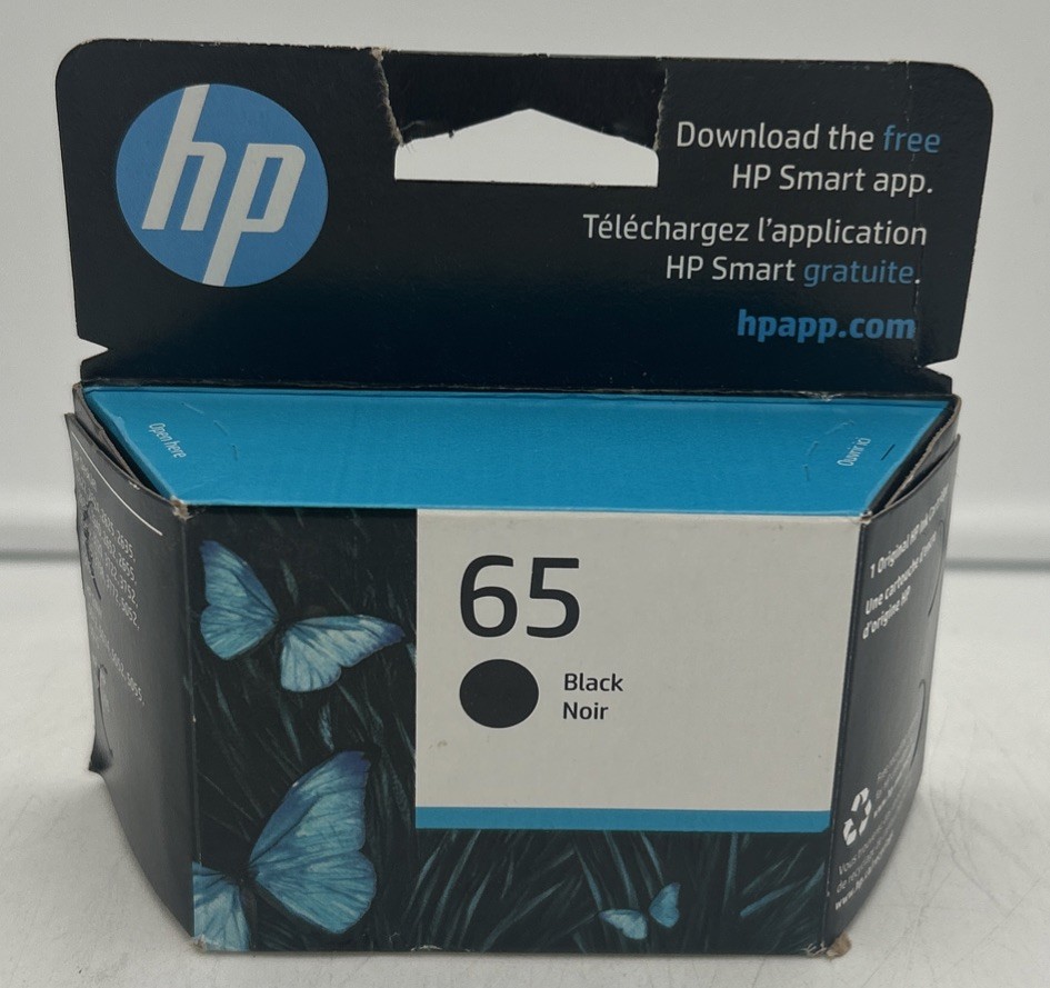 Genuine – HP 65 – N9K02AN – Black Noir Ink Cartridge – NEW – May 2027