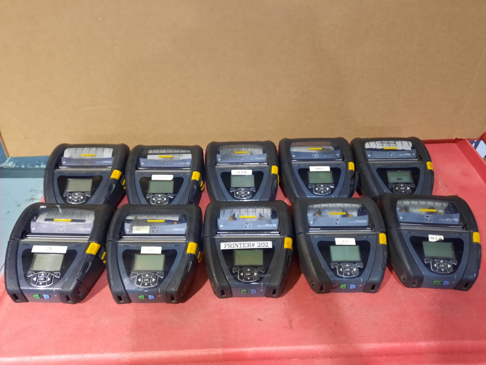 Lot Of 10 Zebra QLN420 Mobile Label Printers-( All Power On )-Read Des-FOR PARTS