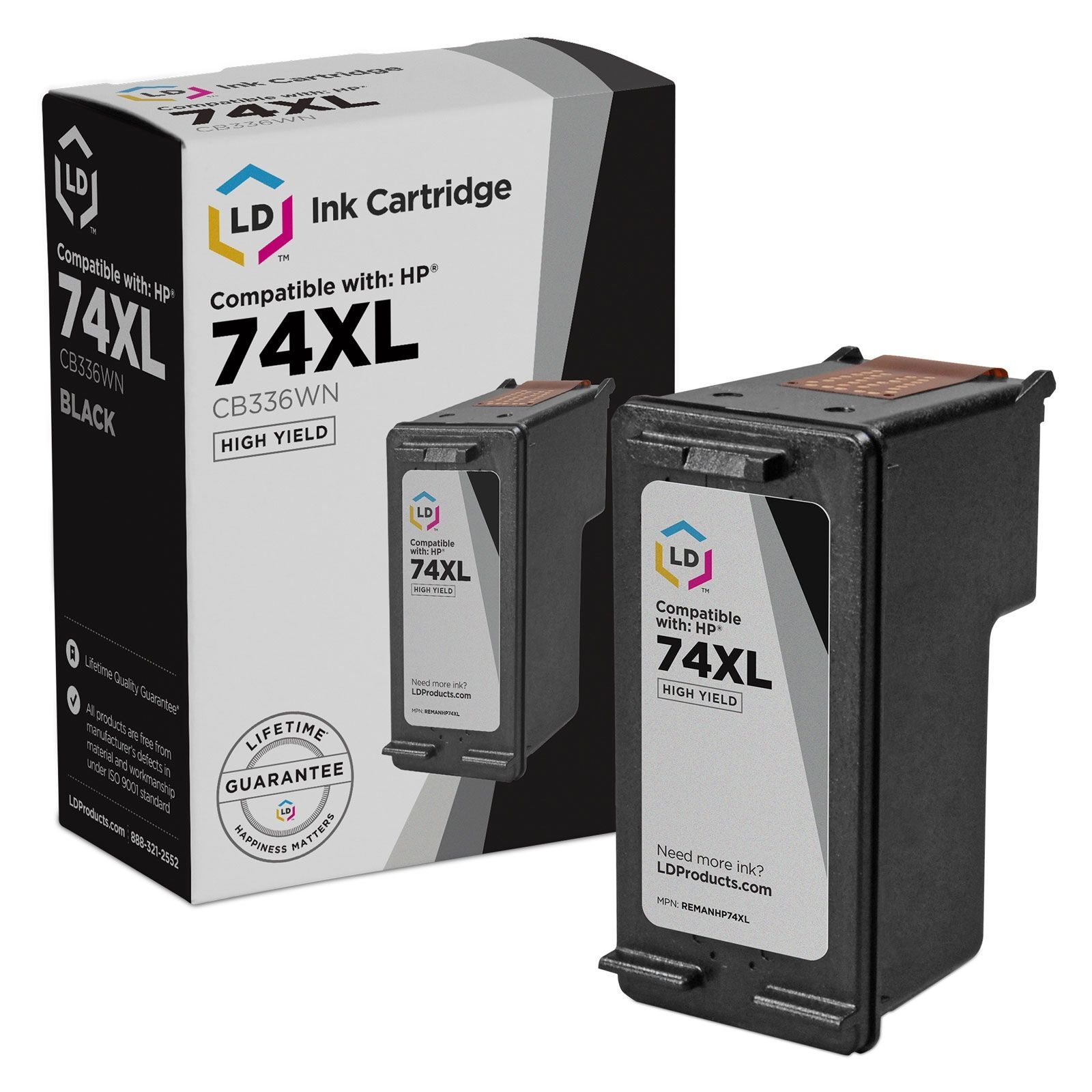 LD CB336WN High Yield Black Inkjet Cartridge for HP 74XL D4260 D4263 D4268 D4280