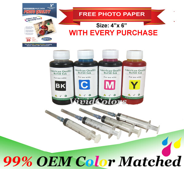 4x100ml Refill ink Bottl for HP 910 910xl OfficeJet Pro 8035 8028 8025 8022 8020
