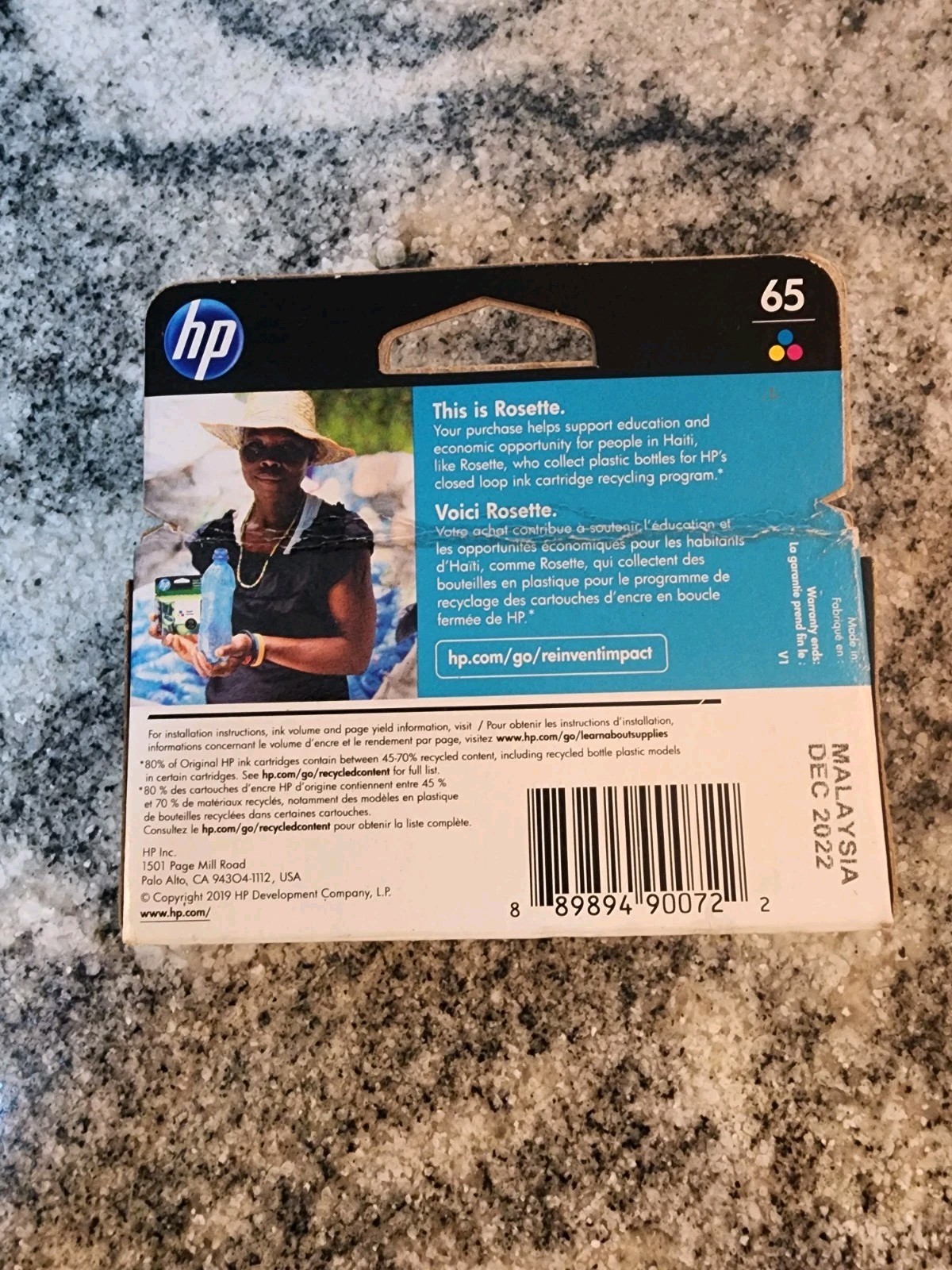 Genuine HP 65 Color Ink DeskJet 2622 2624 3752 3755 3758 5052 5055 Sealed Dec 22
