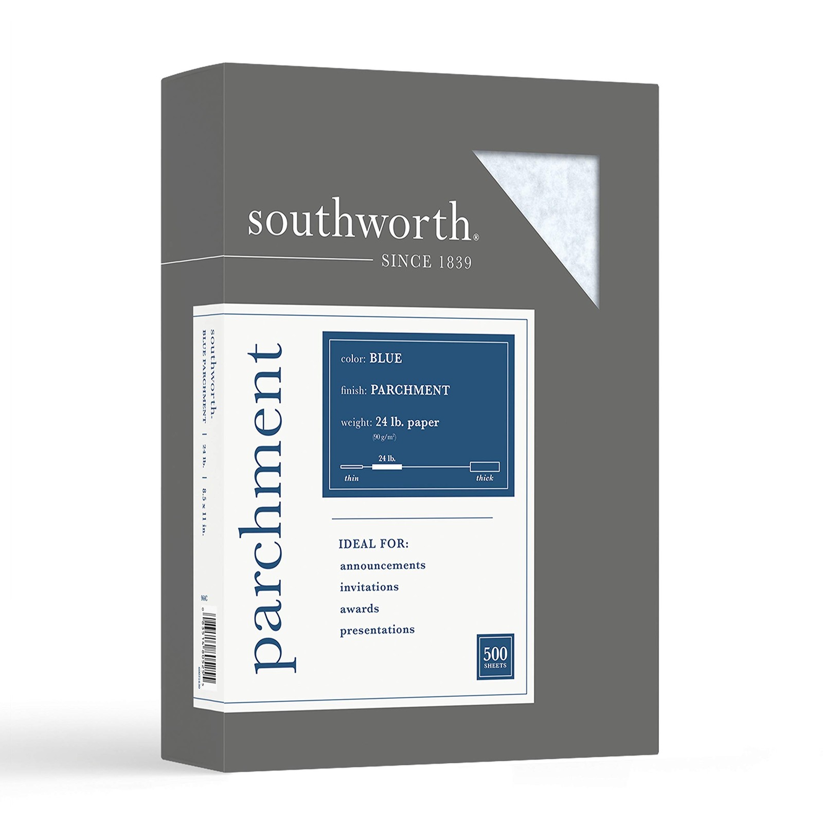 Parchment Paper, 8.5 x 11, 24 lb/90 GSM, Blue, 500 Sheets – Packaging May Vary (