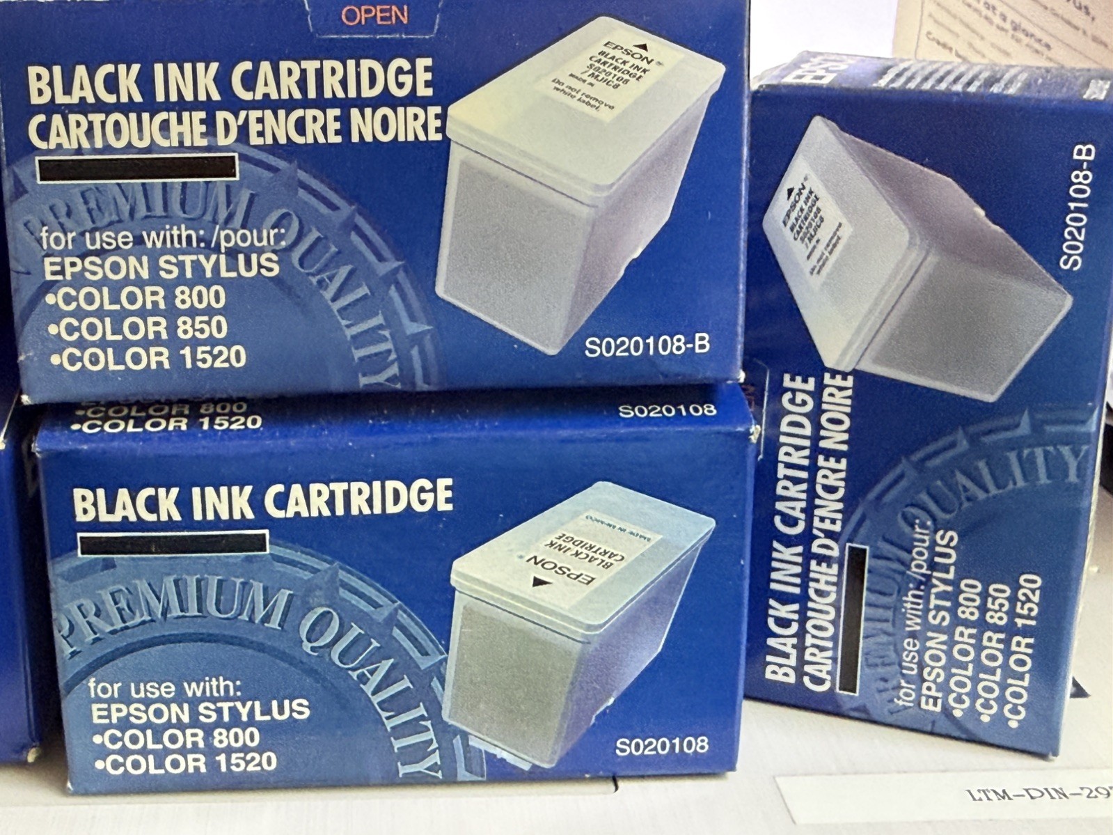 4 EPSON PRINTER CARTRIDGES- 720/1440- 3 BLK, 1 COLOR- NEW, SEALED