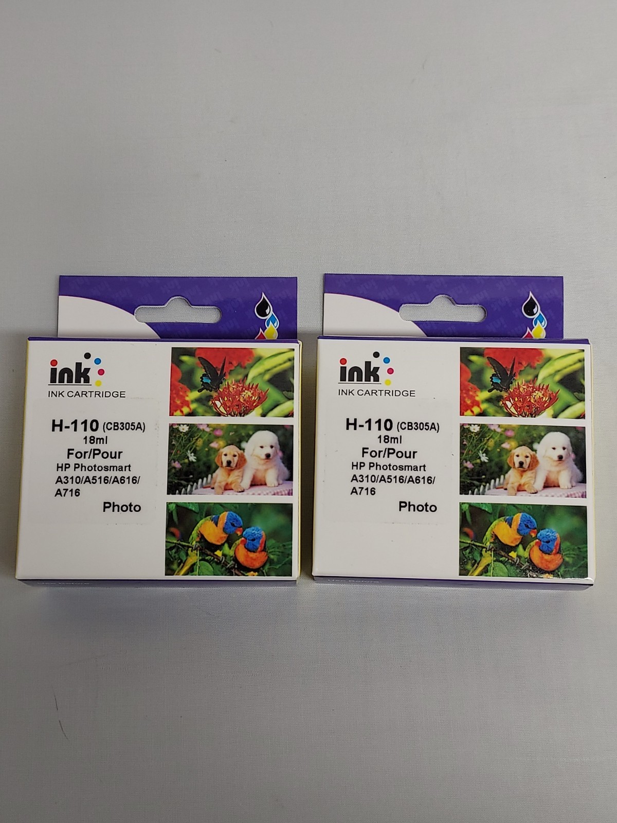 2-pk Ink Cartridge Replacement for H-110 Tri-Color HP Photosmart A310 A516 A616