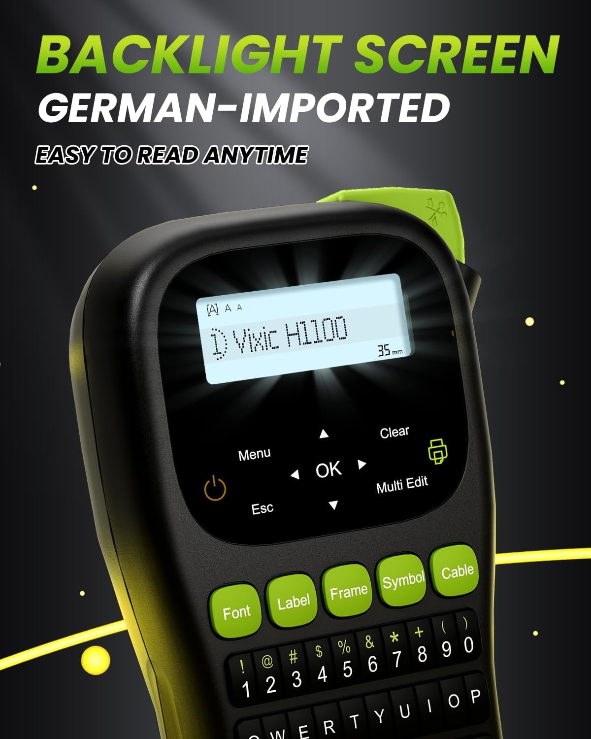 Phomemo H1100 Industrial Label Maker Handheld Labeler with LCD Backlit Screen