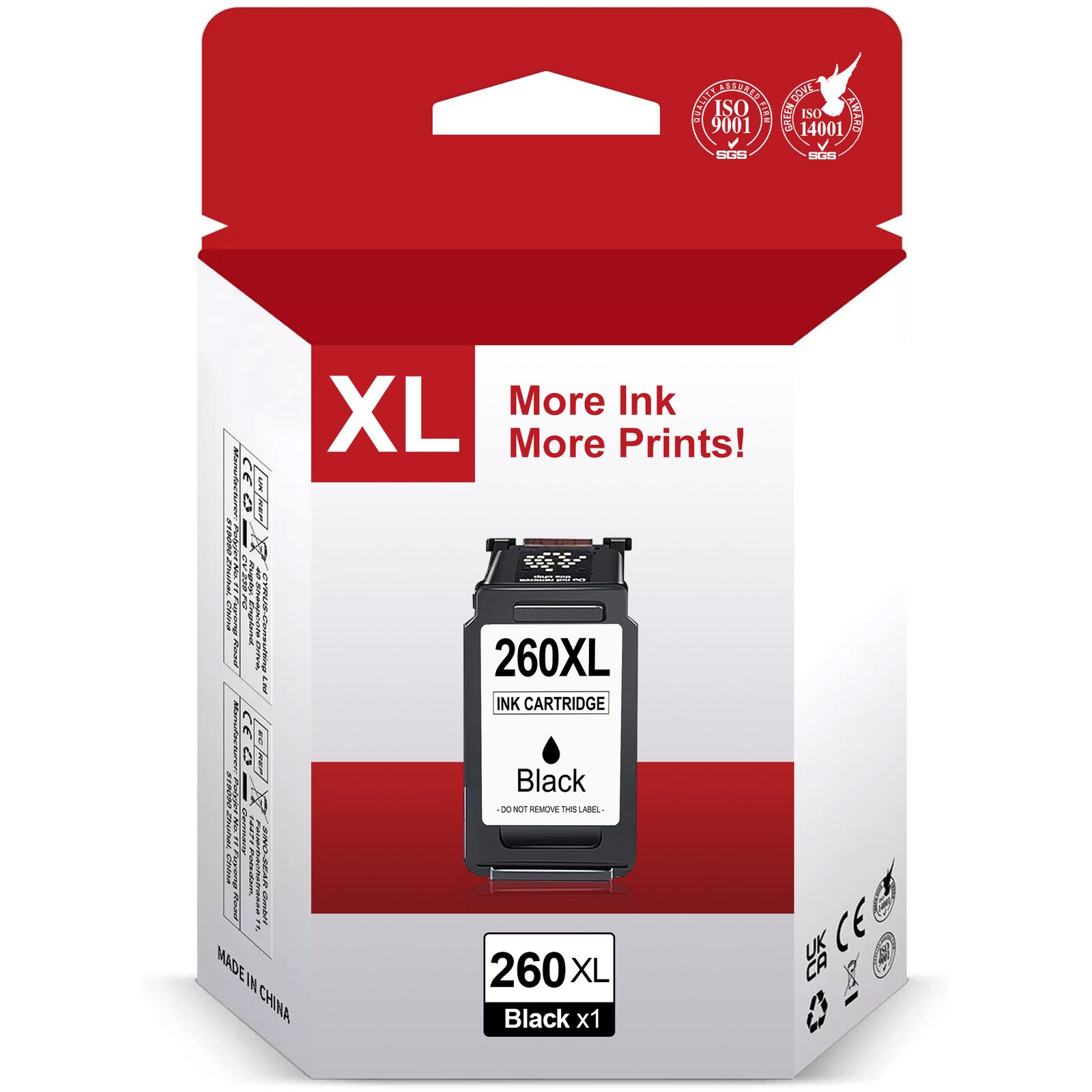 PG-260XL CL-261XL Black Color Ink Replacement for Canon 260 261 XL Ink Cartridge