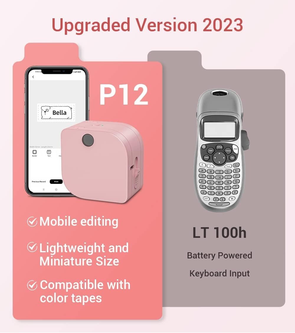 Phomemo P12 Label Maker Machine Portable Bluetooth Thermal Sticker Labeler