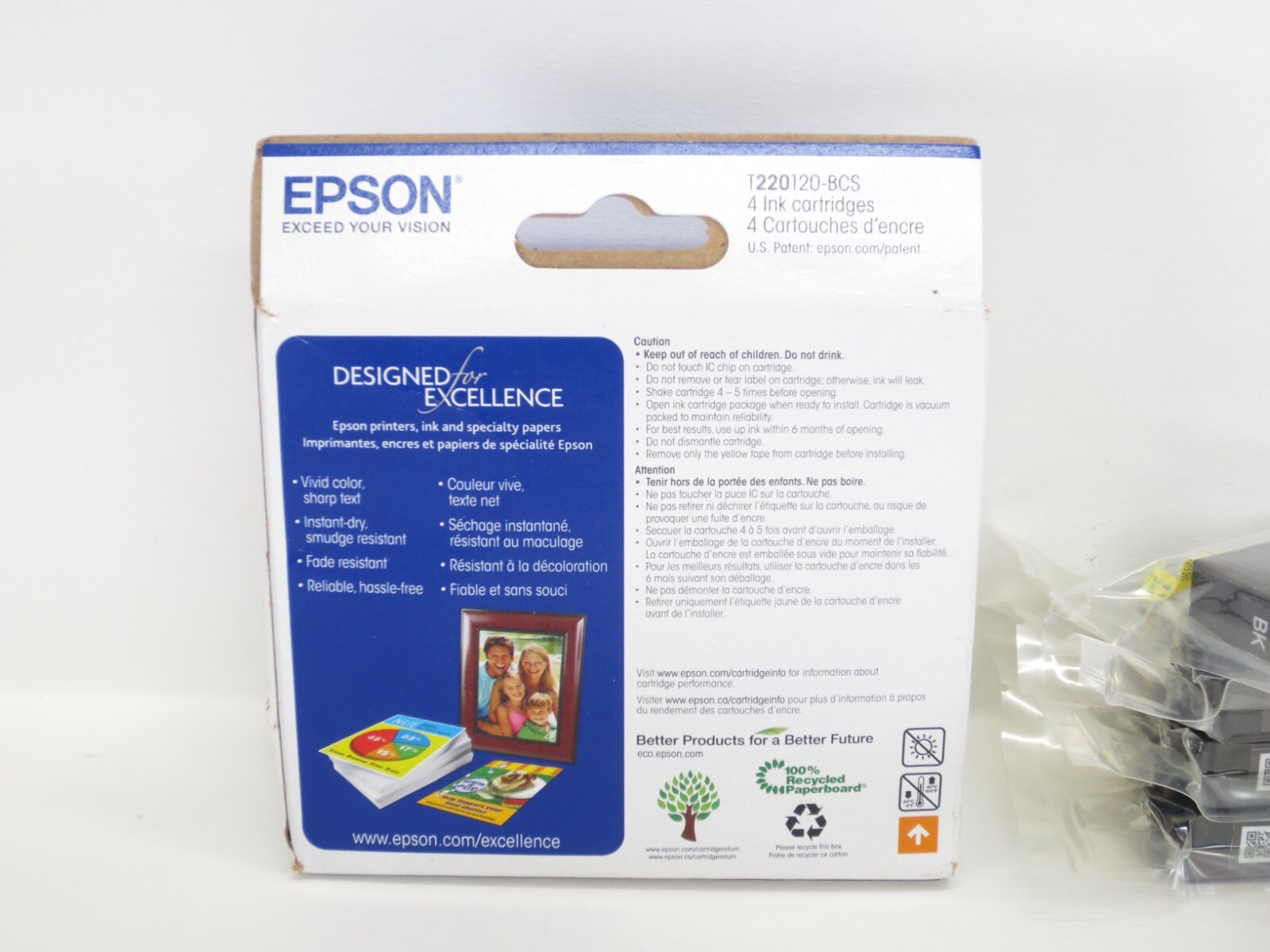 10-2027 Genuine EPSON 220 DURABrite Standard Capacity Black & Color Cartridge