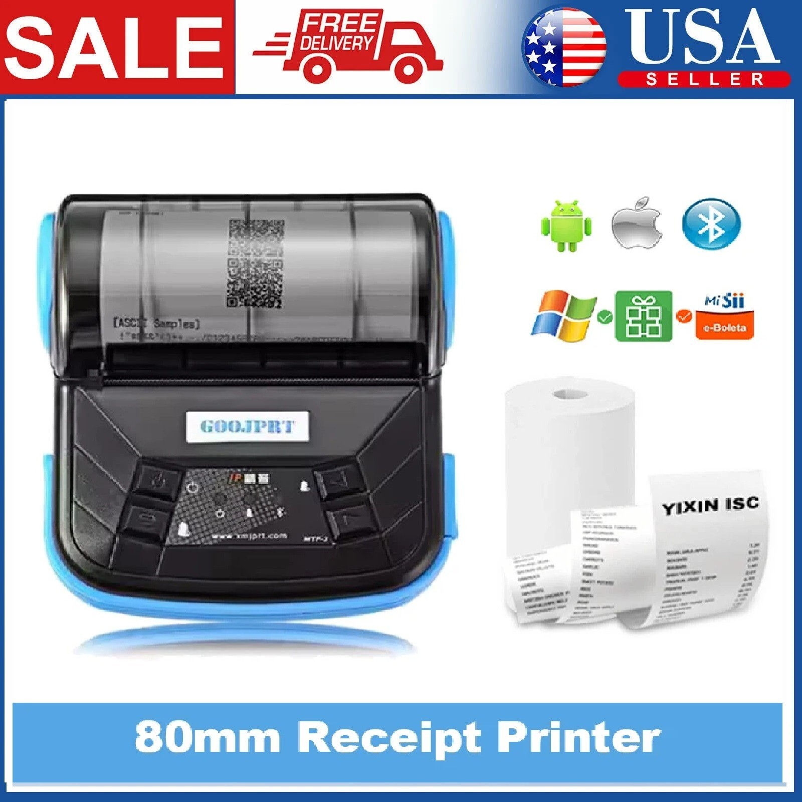 3 Inch/80mm Mini Potable Tickets Printer Thermal Receipts Printer lowest price