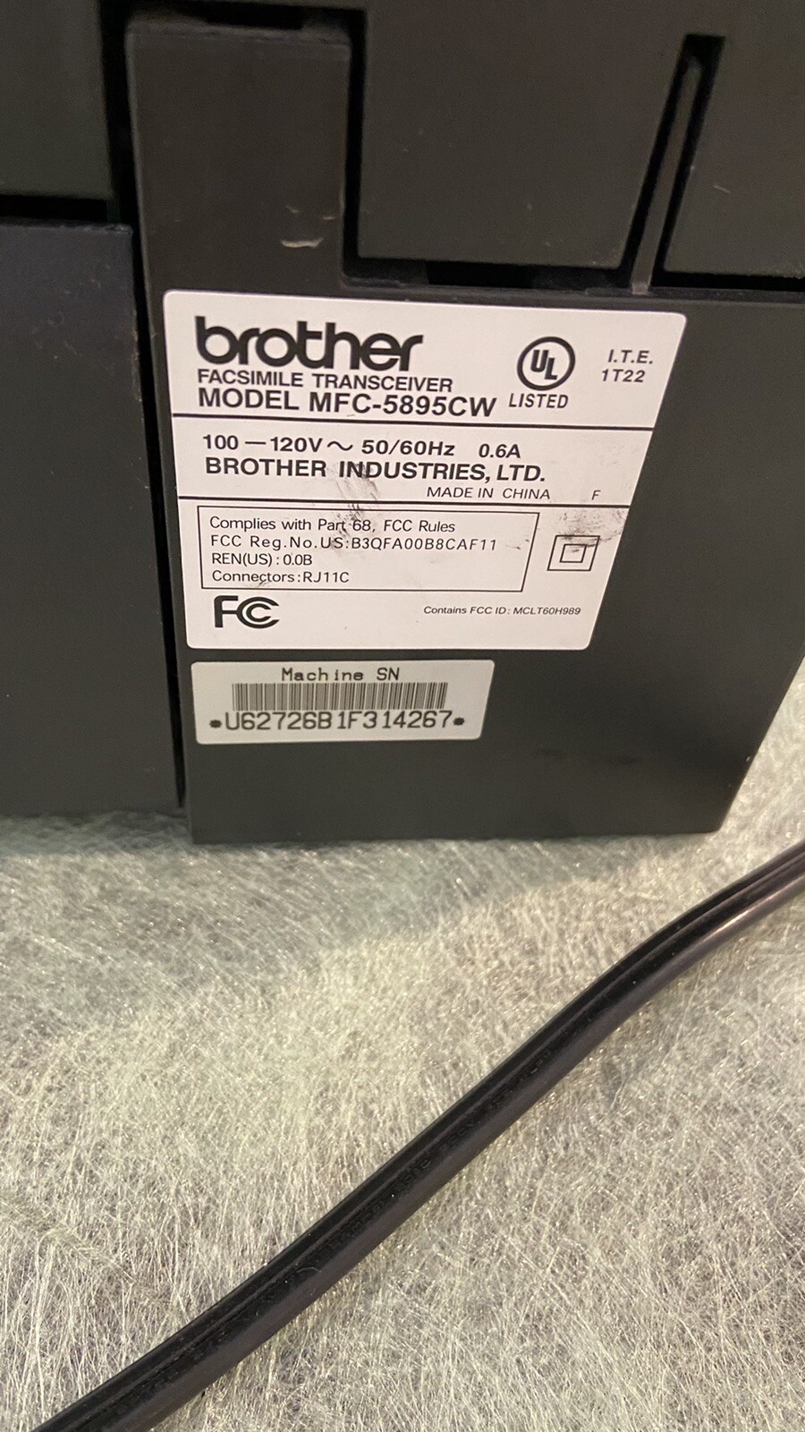 Brothers MFC-5895cw Ink Jet Printer Copier Scan Fax Parts Only/No Paper Tray