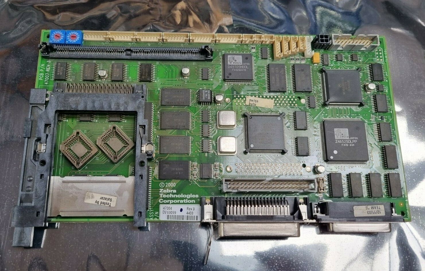 ZEBRA 47004 REV 3 / 47007 REV 3 MAIN LOGIC BOARD (IN3S1B3) REMOVED FROM A ZEBRA