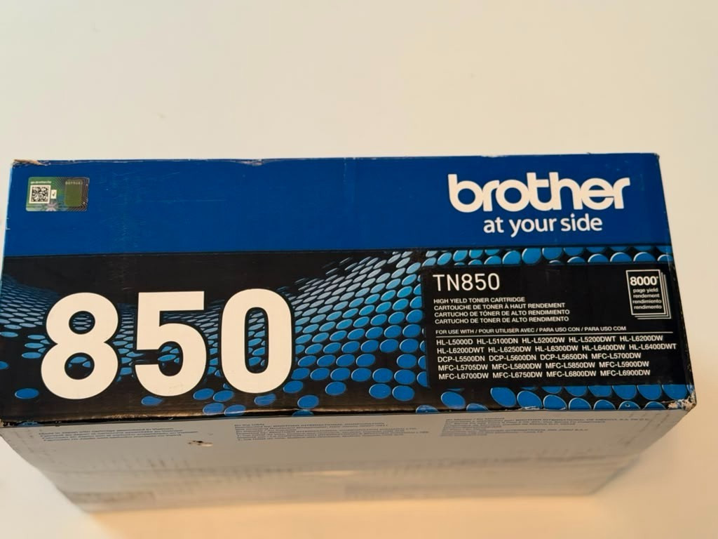 Genuine Brother TN850 Black High Yield Toner Cartridge New Sealed Open Box OEM