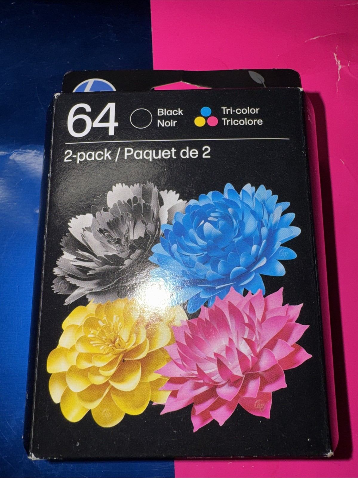 HP 64 2-pack Black/Tri-color Original Ink Cartridges, X4D92AN#140