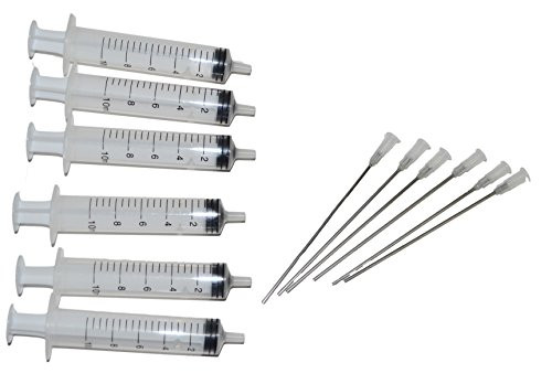 6 pcs 10ml Syringe & 6 XTRA LONG 4″ Blunt Needles for Ink Cartridge & CIS Refill