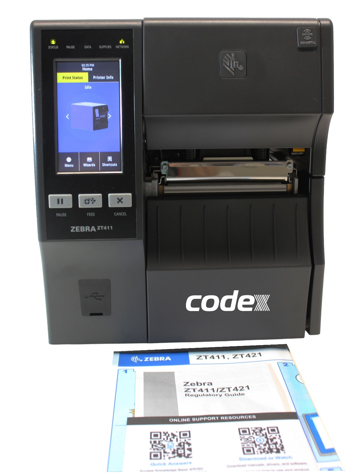 Zebra ZT411R On Metal RFID Printer 203dpi Ethernet USB V92.21.17Z New Open Box