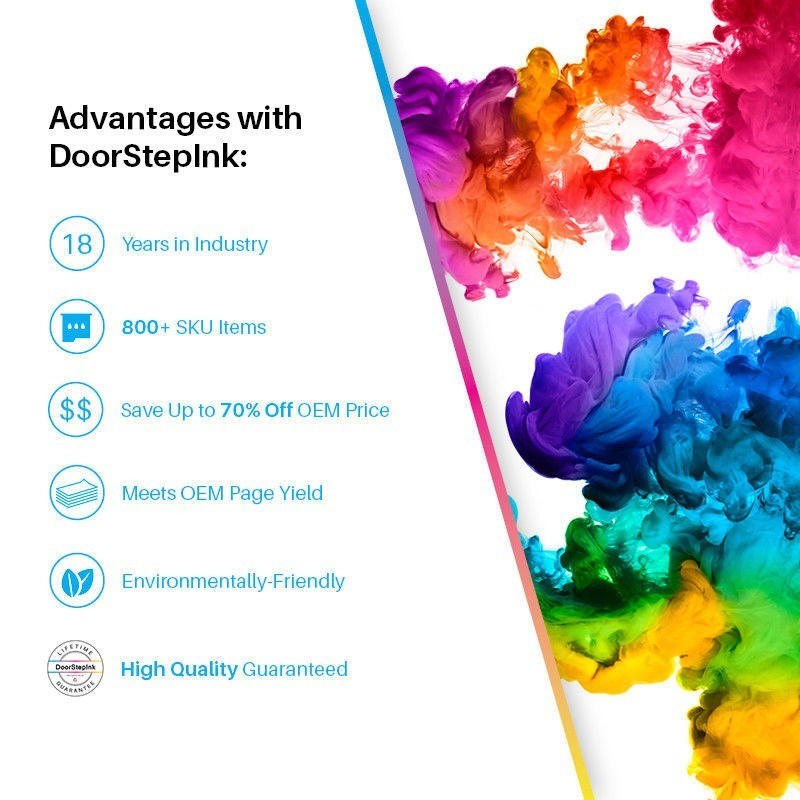 DoorStepInk Compatible Ink Cartridges for HP 923 Black and C,M,Y 4pk-USA