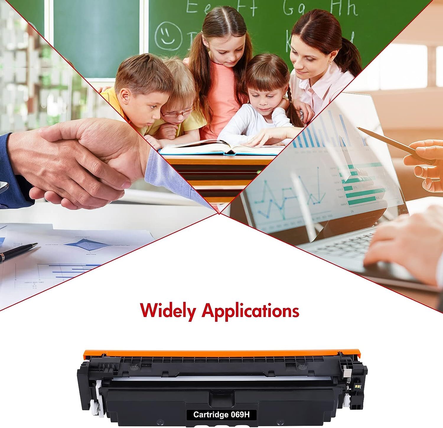 069H 069 Toner Cartridge 4-Pack Compatible with Canon imageCLASS MF753Cdw MF751