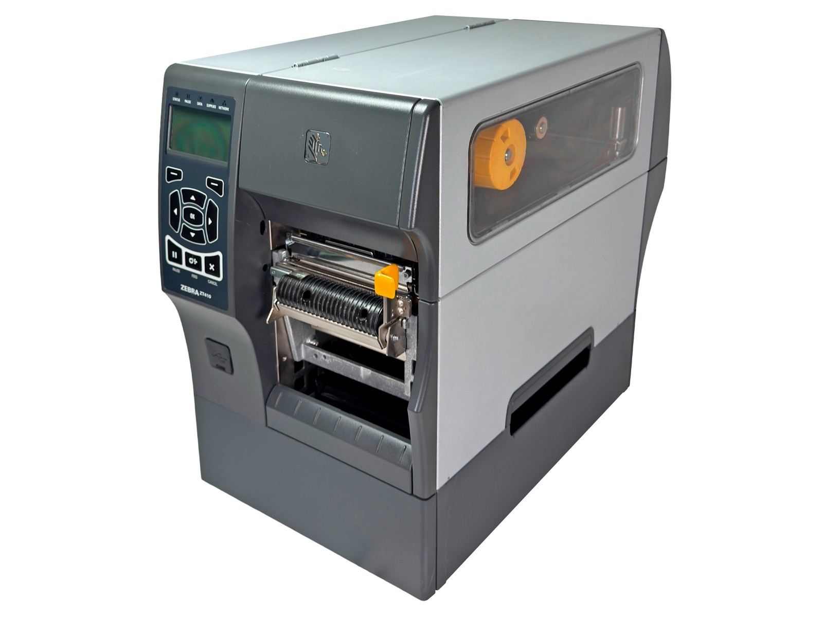 TESTED Zebra ZT410 Industrial Thermal Label Printer 300dpi Peel Rewind USB LAN