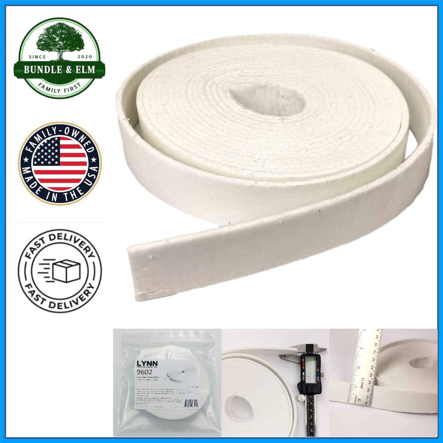 Insulation Gasket Paper for High Temperatures, 1/8in x 1in x 200in Soft Material