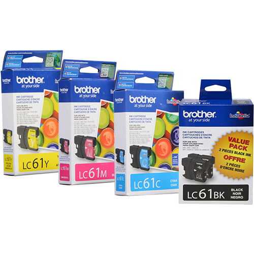 Brother MFC-6890CDW Ink Cartridge Set – (LC61) 2pcs Black with 1 of each Color