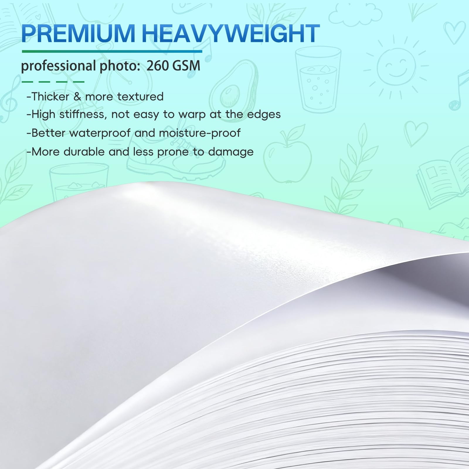 Inkjet Glossy Photo Paper 4×6 Inch 200 Sheets 70 lb/260 gsm Premium Thick