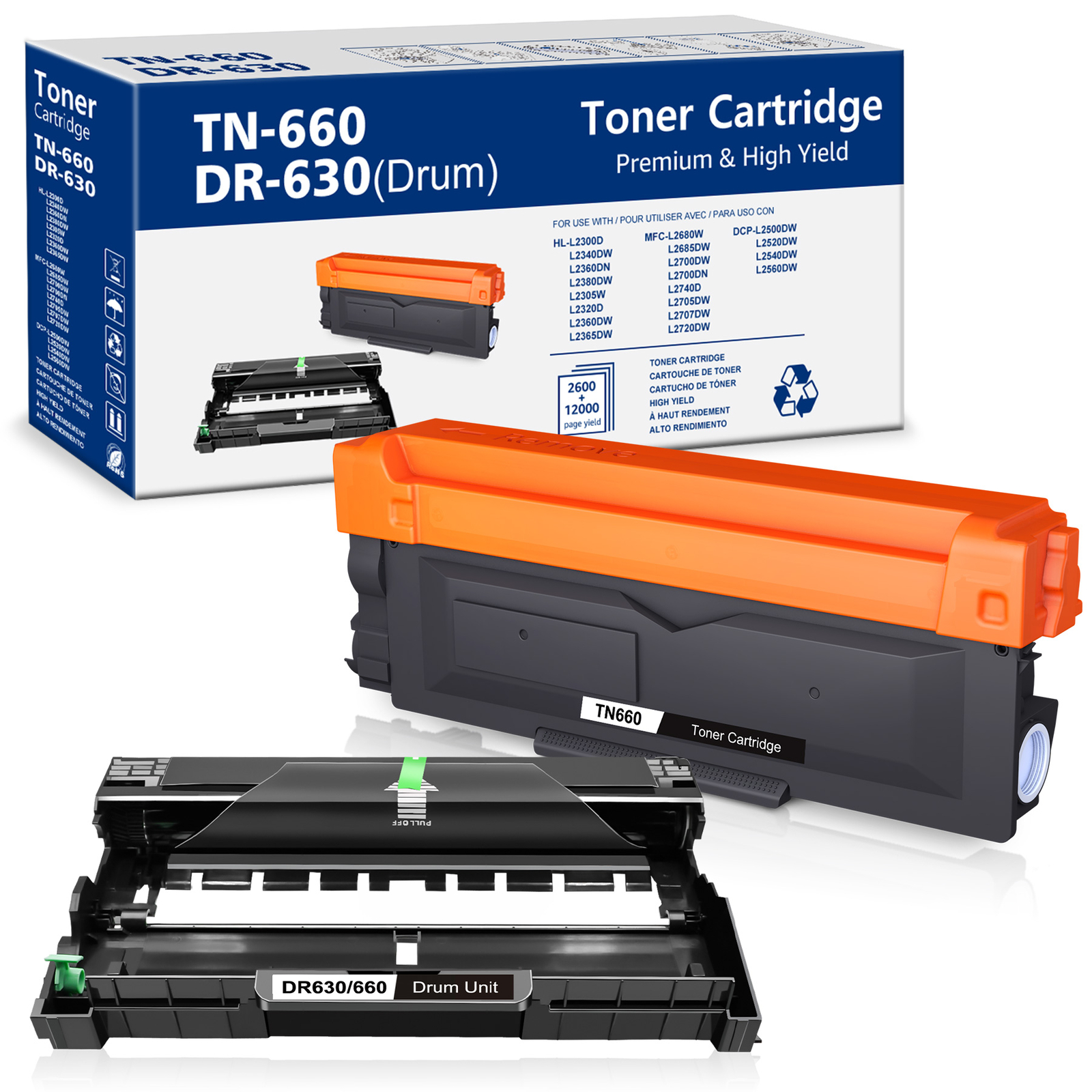 TN660 Toner DR630 Drum for Brother HL-L2380DW HL-L2300D L2305W DCP-L2520DW Lot