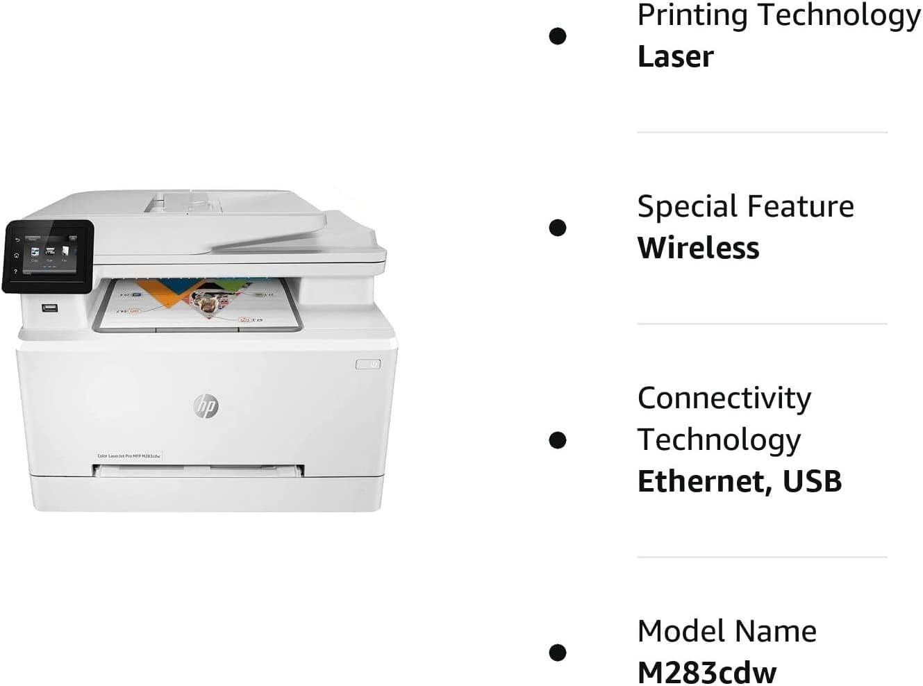 New HP Color LaserJet Pro MFP M283cdw Laser Printer All-in-One Wireless 7KW73A