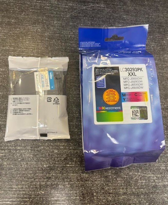 Genuine Brother LC30293PK XXL Cyan Magenta Yellow Ink Cartridges – EXP 03/2028