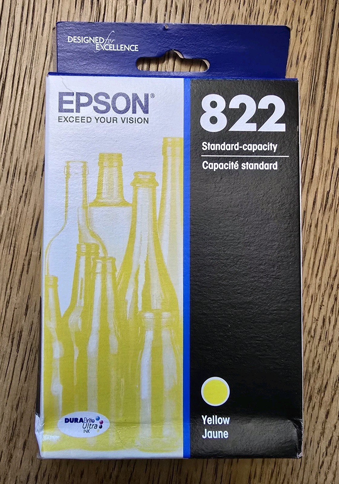 Genuine Epson 822 Y Yellow Ink Cartridge Standard Capacity- Expires 01-2028 NIB