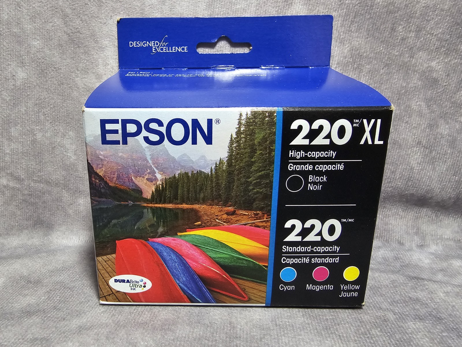 Genuine Epson T220XL-BCS 220XL Black & 220 CMY Ink Cartridges Combo Exp 01/2028+