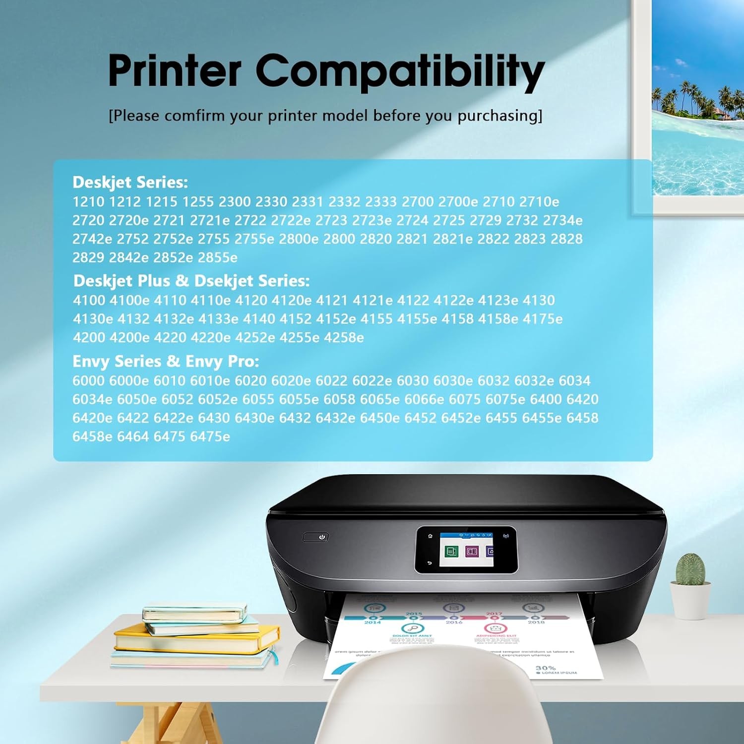 67XL Ink Cartridges Combo HP 67 XL Black Tri-Color for DeskJet Envy Printers