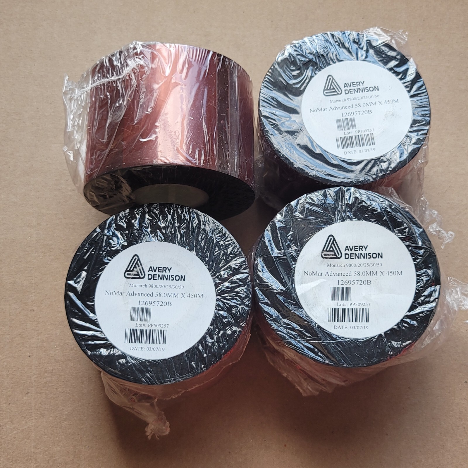 Avery Dennison Wax Ribbon Monarch 9800 Series 12077620G 58MM x 450M NoMar Advanc