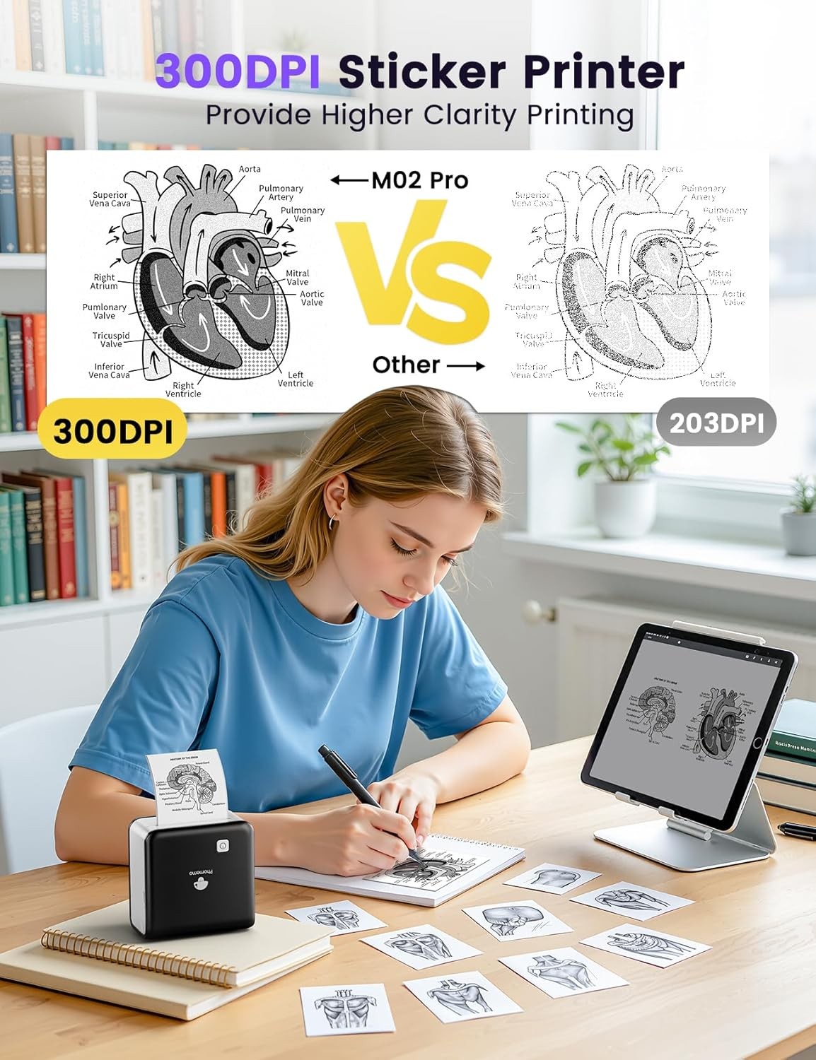 Phomemo M02PRO Bluetooth Wireless Pocket Thermal Photo Printer 300dpi