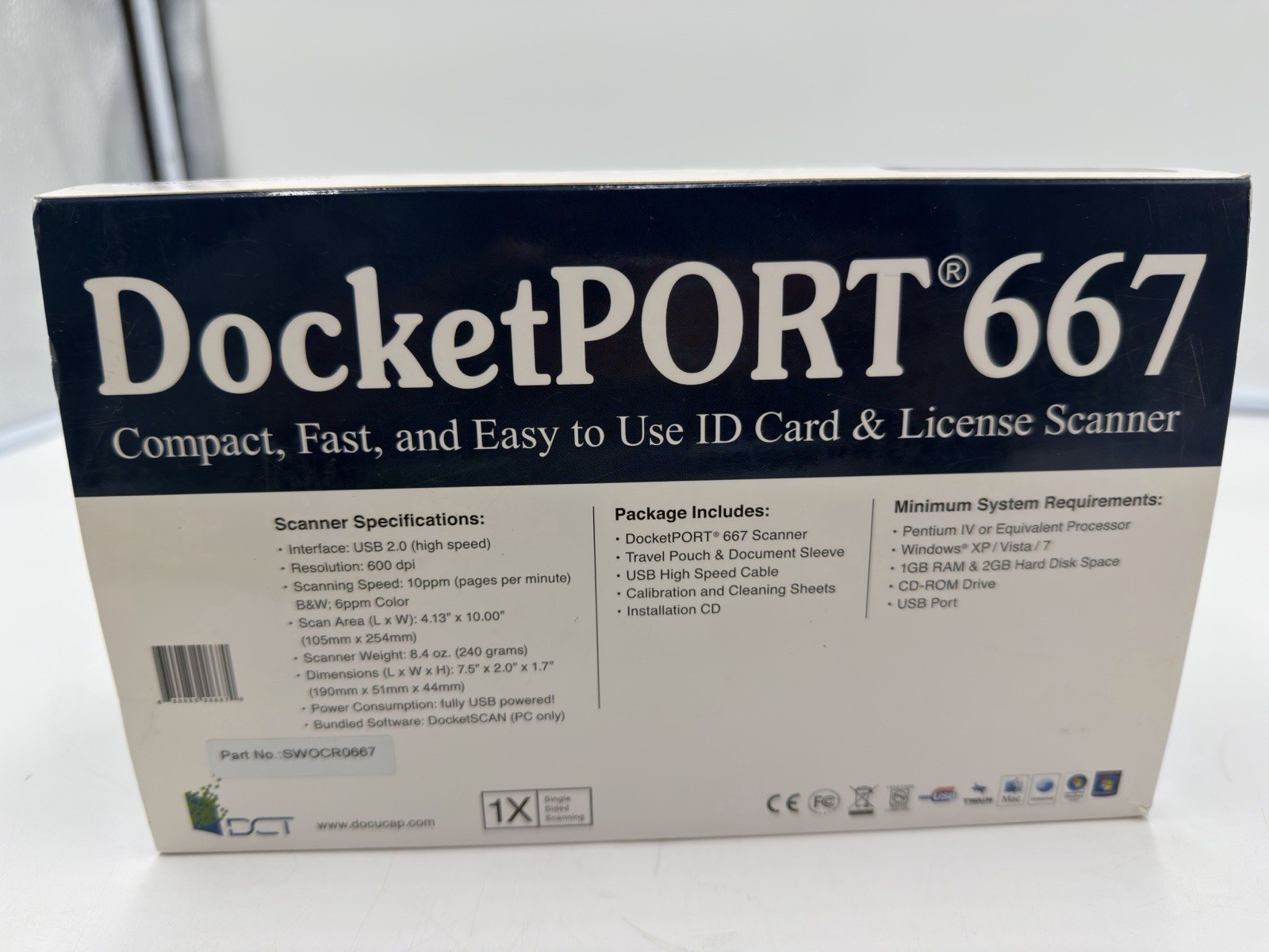2 Docketport 667 Simplex Card Scanner Only One With Box And Manual ++