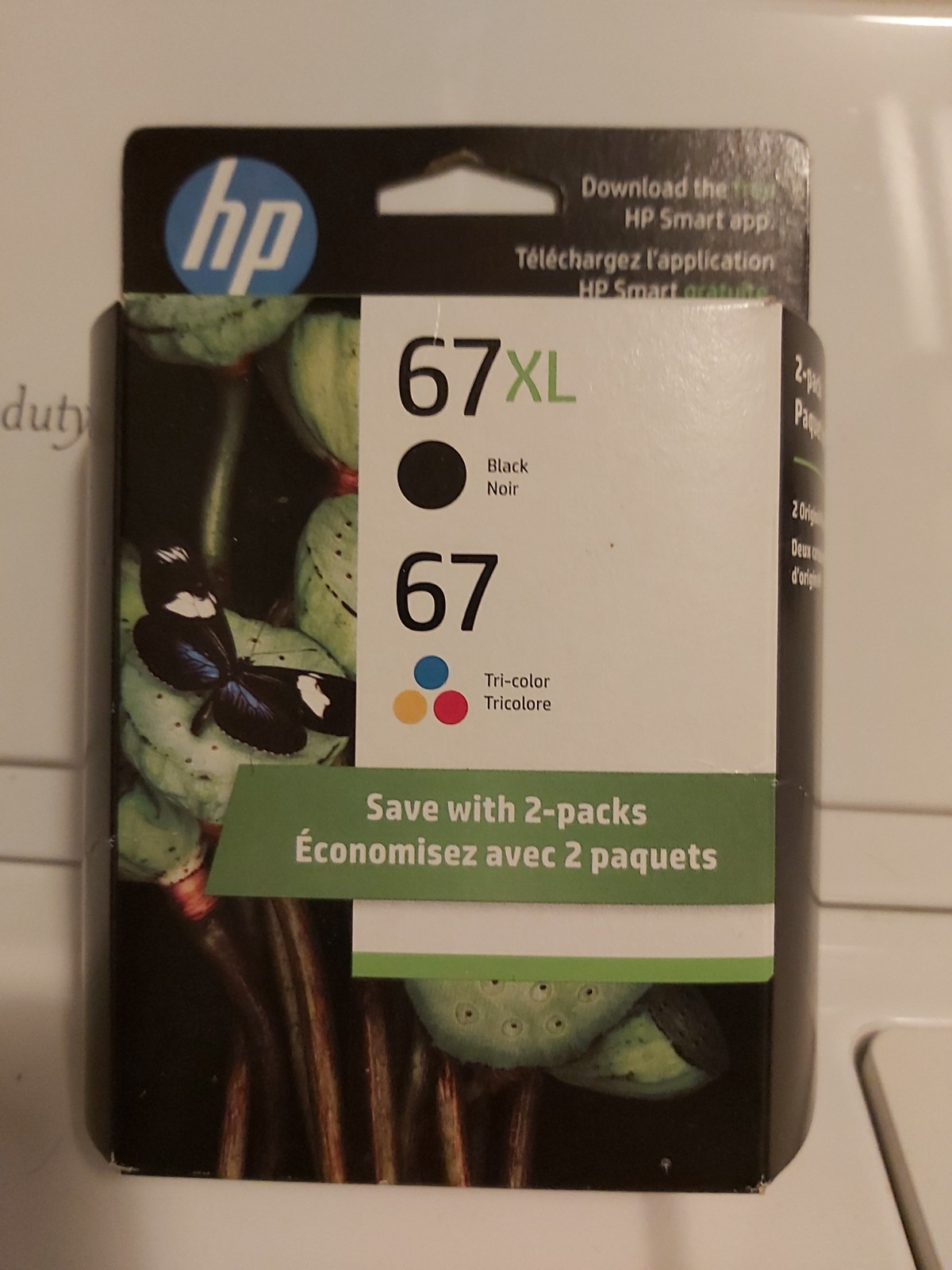 HP 67 XL BLACK & 67 TRI-COLOR 2 PACK PRINTER INK OEM SEALED PACKAGE (3YP30AN)