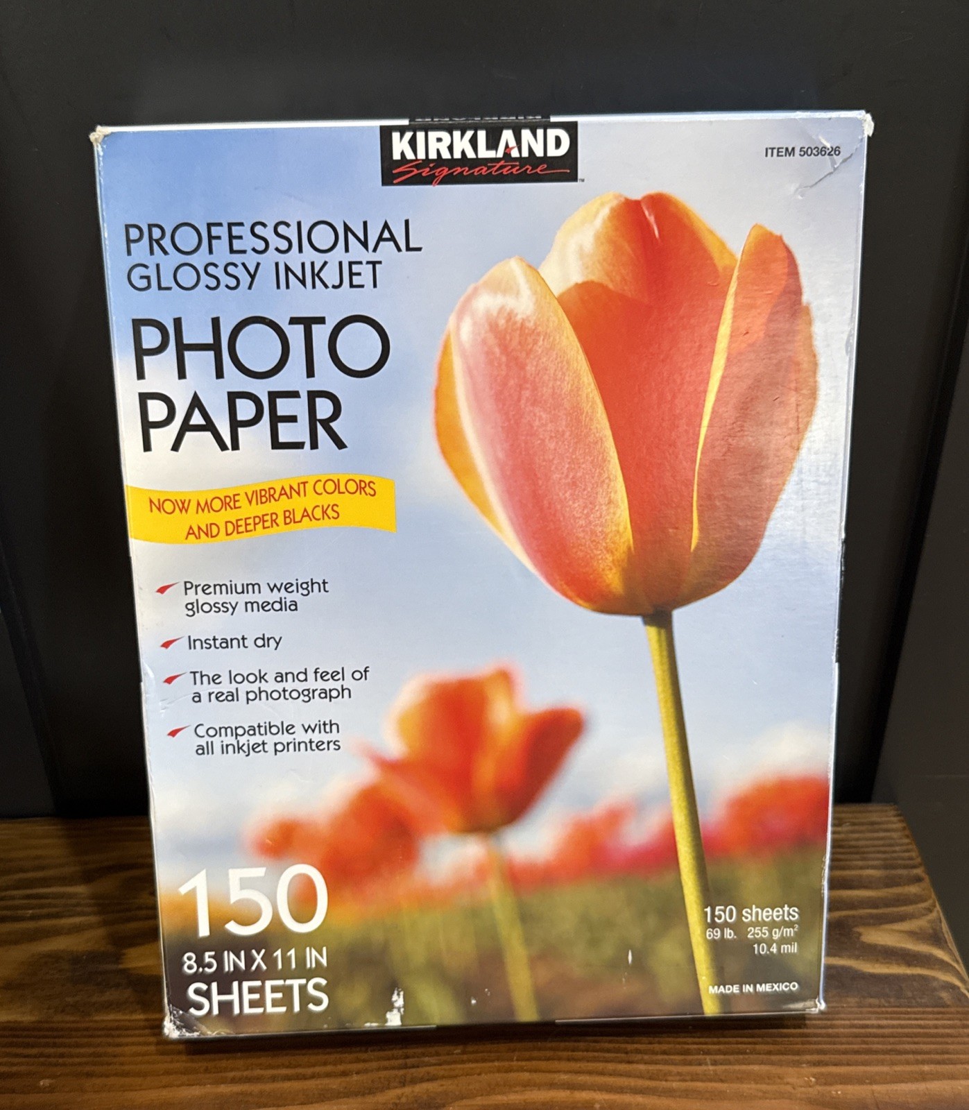 Kirkland Professional Glossy Inkjet Photo Paper 8.5×11 150 Sheets