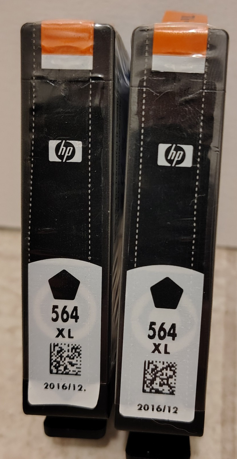 HP 564XL Black Ink Cartridge (CN684WN) Lot of 2 – Genuine OEM – New Sealed 2016