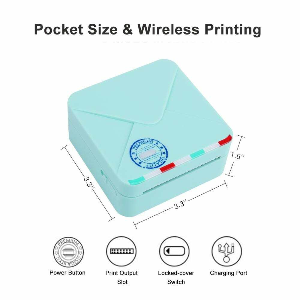 Mini Thermal Photo Printer Bluetooth Label Printing Machine or Thermal Paper Lot