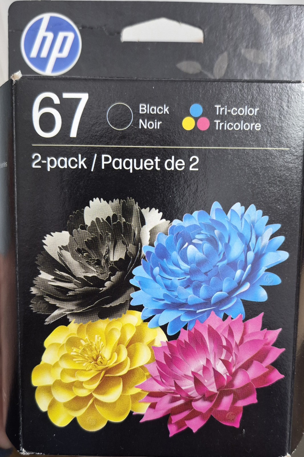 hp 67 2 pack black tri color