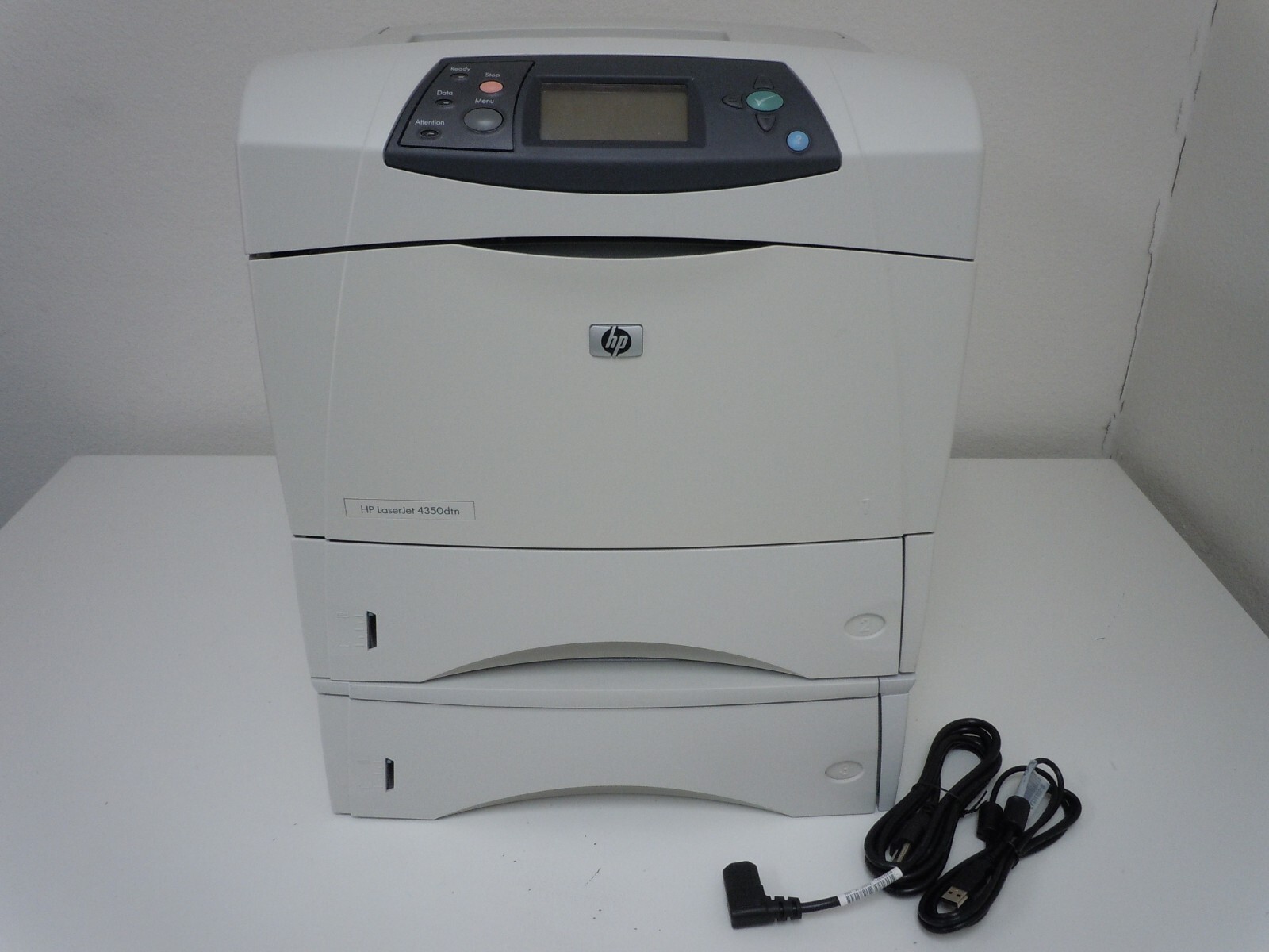 Q5409A HP LASERJET 4350DTN PRINTER w/New USB 2.0 Cable, New Power Cord +Warranty