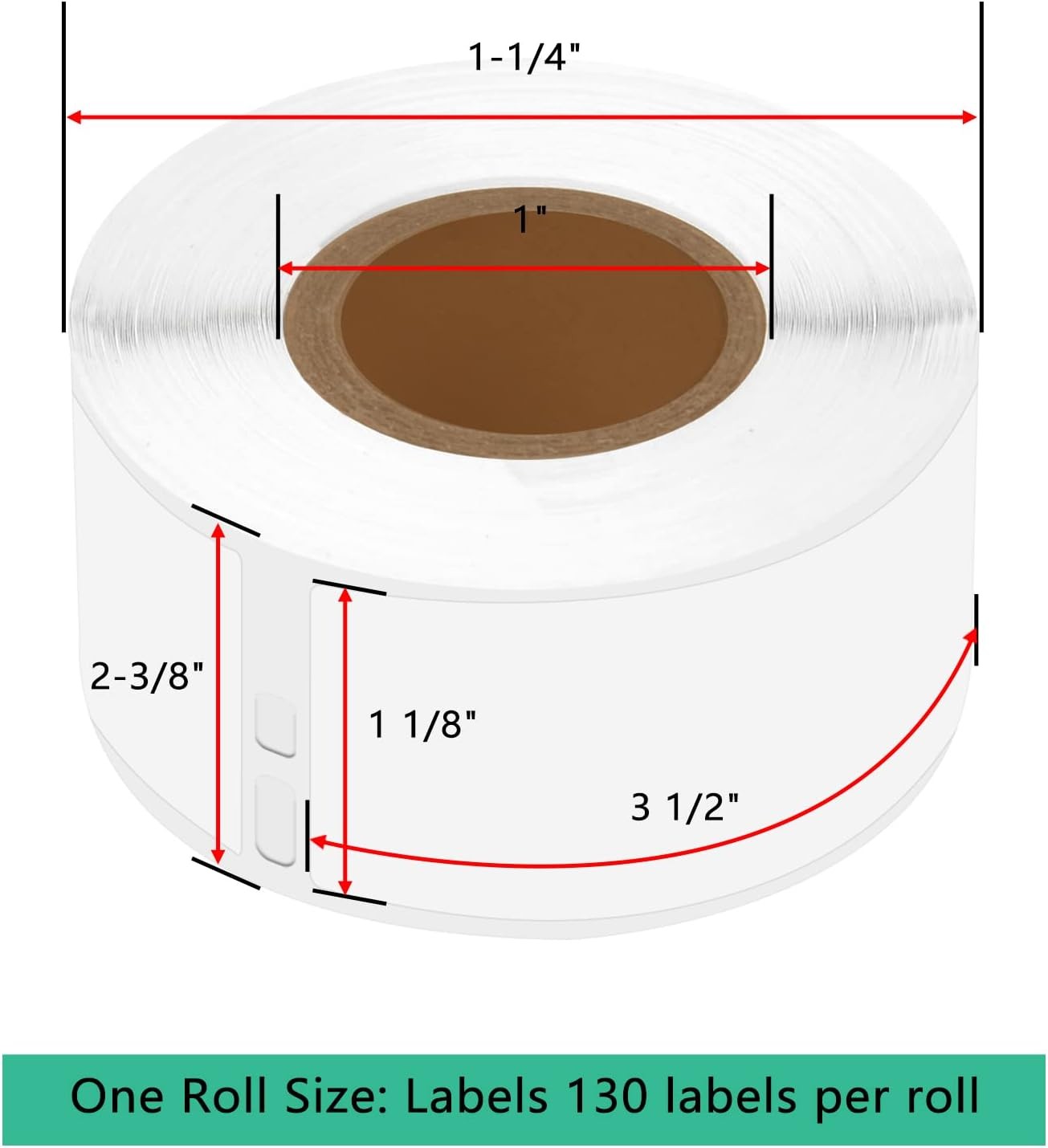 1 Roll 1-1/8″x3-1/2″ for Dymo 30254 Clear Self-Adhesive LW Mailing Address Label