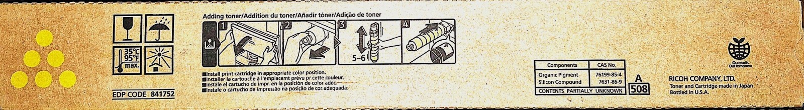 Genuine Set of 3 Ricoh MP C5502 841752/53/54 CMY Toners Ricoh/Savin/Lanier