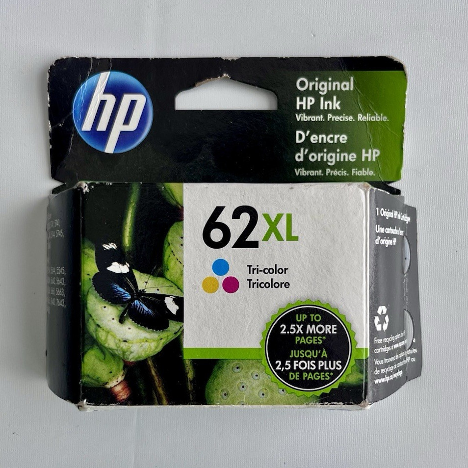 HP 62XL Genuine Original Inkjet Ink Cartridge Tri-Color C2P07AN