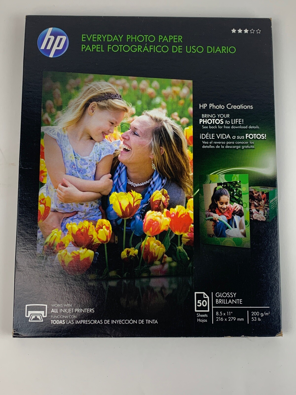 HP Everyday Glossy Photo Paper | 50 Sheets | Letter | 8.5 x 11 in | Q8723A