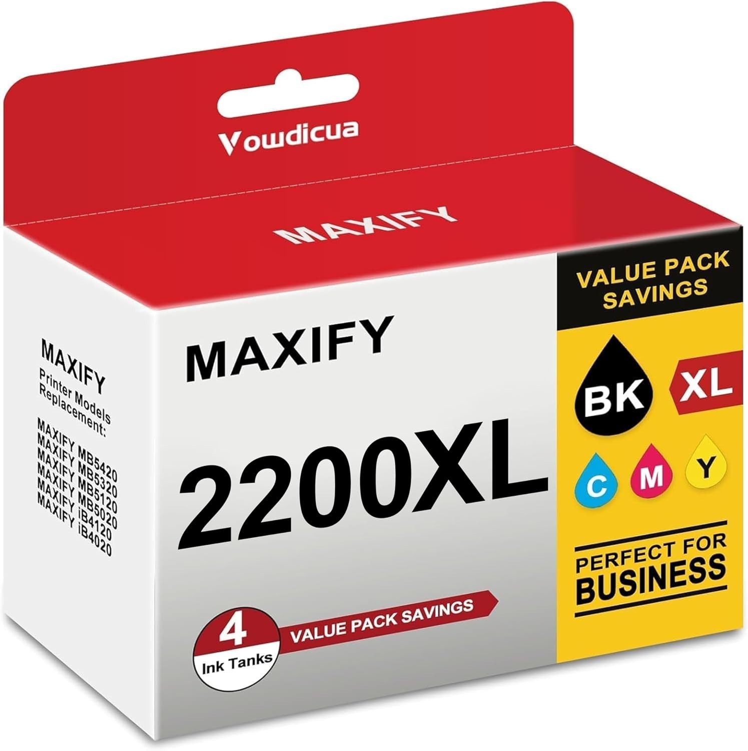 PGI-2200XL Ink Cartridge 4 Pack for Canon MAXIFY MB5320 MB5420 MB5120 IB4120