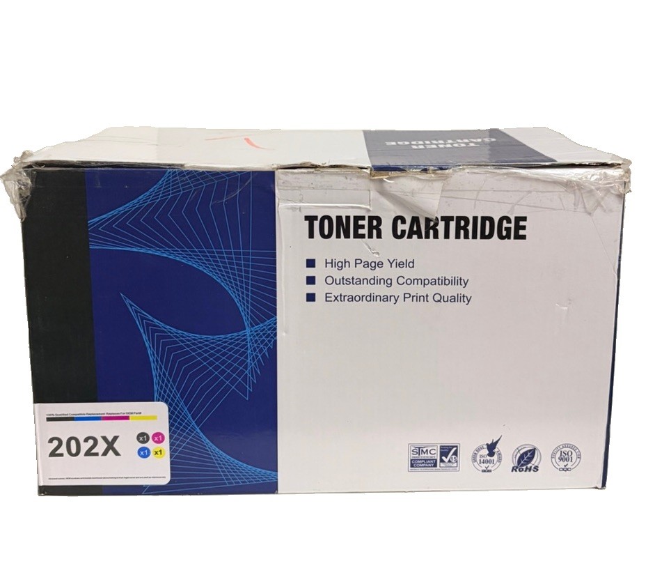 Greensky 202X HP Compatible Toner Cartridge Set 4-Pack Black Cyan Magenta Yellow