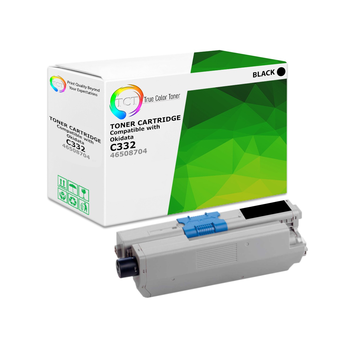 TCT Premium C332 Black for Okidata C332 MC363 Compatible Toner Cartridge