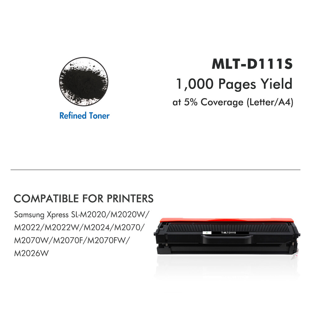 MLT-D111S High Yield Black Toner for Samsung Xpress M2020W M2024W M2070 Printer