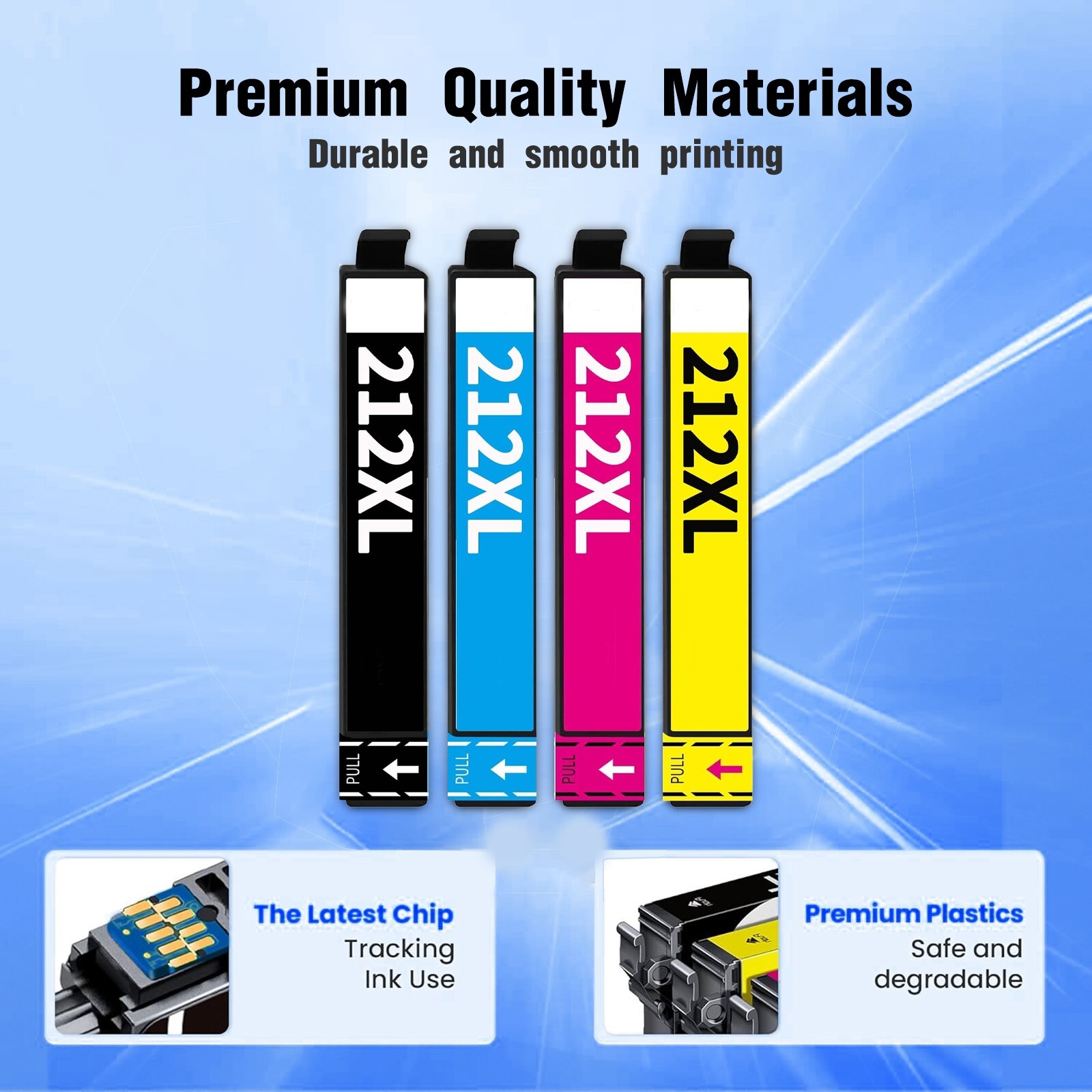 212XL Ink for Epson WF-2830 XP-4100 WF-2850 Printers (Black/Cyan/Magenta/Yellow)