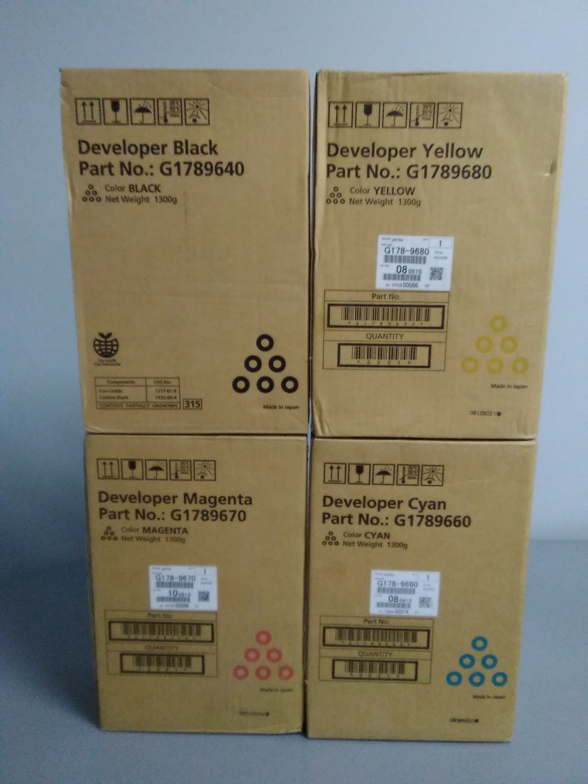 Ricoh Lot of 4 Developer G1789640 G1789670 G1789660 G1789680 Pro C720S Sealed